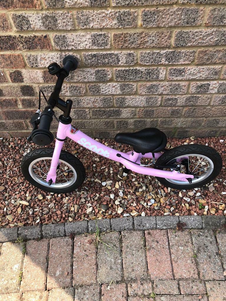 scoot balance bike pink